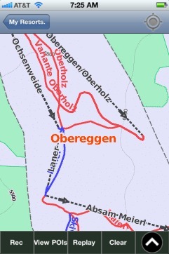 Obereggen ski map - iPhone Ski App