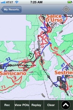 Via Lattea ski map - iPhone Ski App
