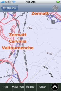 Zermatt/Cervinia ski map - iPhone Ski App