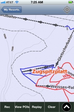 Zugspitzplatt ski map - iPhone Ski App