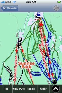Sunrise Park ski map - iPhone Ski App