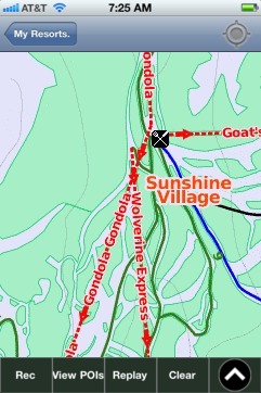 Sunshine Village ski map - iPhone Ski App