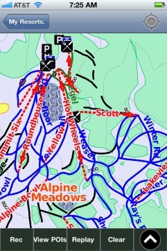 Alpine Meadows ski map - iPhone Ski App