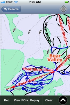 Bear Valley ski map - iPhone Ski App