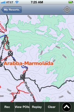 Arabba-Marmolada ski map - iPhone Ski App