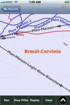 Breuil-Cervinia ski map - iPhone Ski App