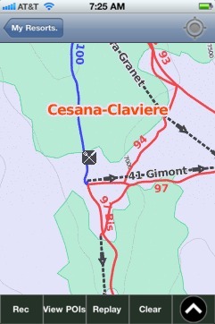 Cesana-Claviere ski map - iPhone Ski App