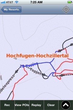 Hochfugen-Hochzillertal ski map - iPhone Ski App