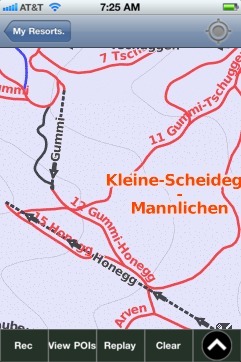 Kleine-Scheidegg - Mannlichen ski map - iPhone Ski App