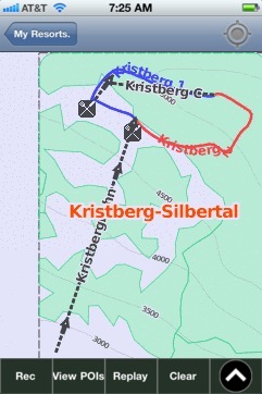 Kristberg-Silbertal ski map - iPhone Ski App