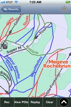Megeve Rochebrune ski map - iPhone Ski App