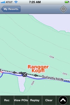 Rangger Kopfl ski map - iPhone Ski App