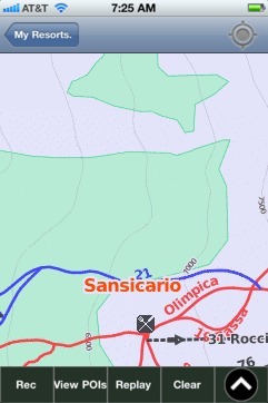 Sansicario ski map - iPhone Ski App