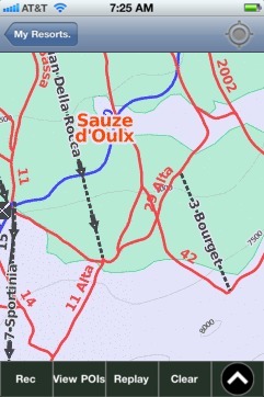 Sauze d'Oulx ski map - iPhone Ski App