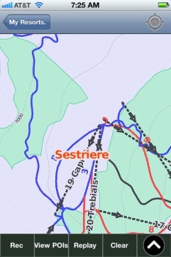 Sestriere ski map - iPhone Ski App