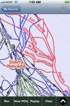 Sierra Nevada ski map - iPhone Ski App