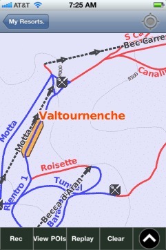 Valtournenche ski map - iPhone Ski App