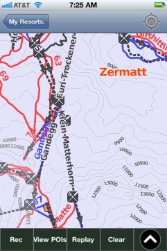 Zermatt/Cervinia ski map - iPhone Ski App