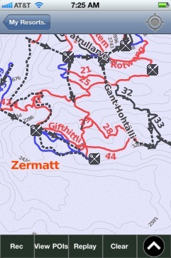 Zermatt ski map - iPhone Ski App