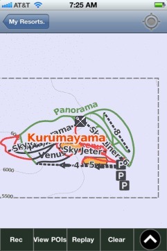 Kurumayama, Nagano ski map - iPhone Ski App