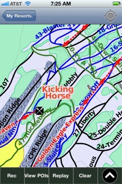 Kicking Horse ski map - iPhone Ski App