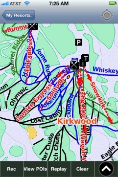 Kirkwood ski map - iPhone Ski App