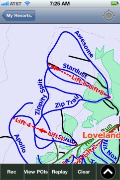 Loveland ski map - iPhone Ski App