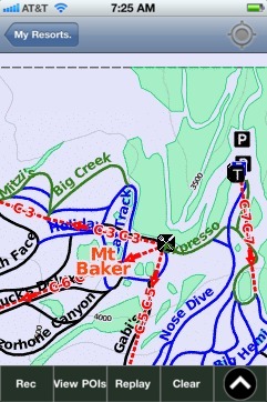 Mt Baker ski map - iPhone Ski App