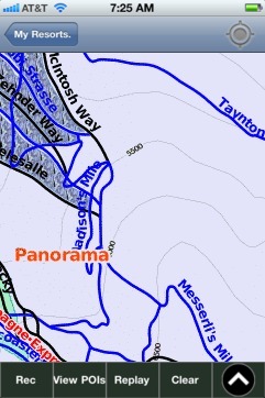 Panorama ski map - iPhone Ski App