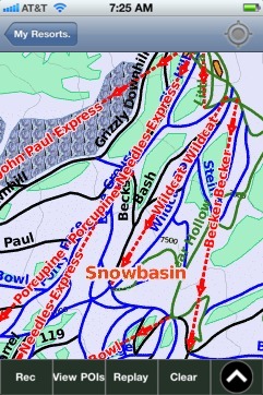 Snowbasin ski map - iPhone Ski App