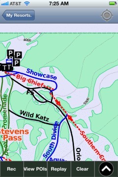 Stevens Pass ski map - iPhone Ski App