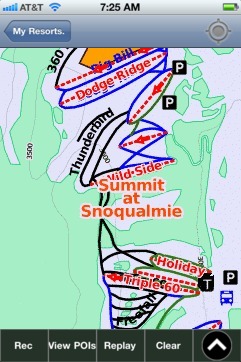 Summit at Snoqualmie ski map - iPhone Ski App