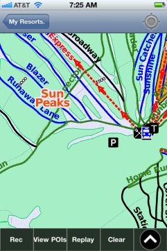 Sun Peaks ski map - iPhone Ski App