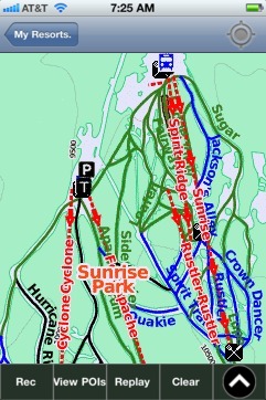 Sunrise Park ski map - iPhone Ski App