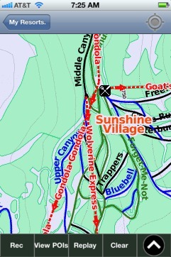 Sunshine Village ski map - iPhone Ski App