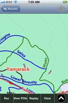 Tamarack ski map - iPhone Ski App