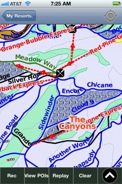 The Canyons ski map - iPhone Ski App