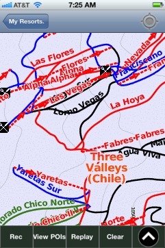 Three Valleys (Chile) (Valle Nevado, El Colorado, La Parva) ski map - iPhone Ski App